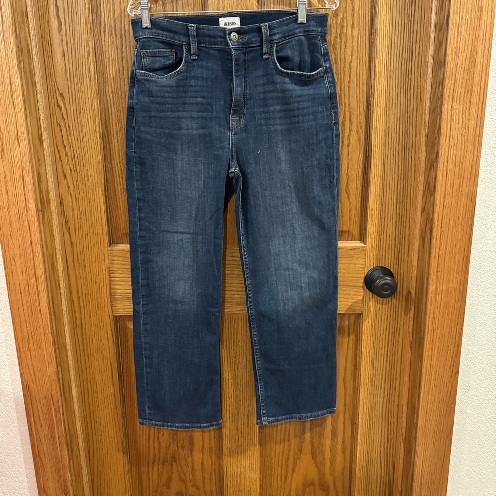 HUDSON High Rise Straight Crop Jeans – Dark Wash – Size 28